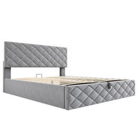 STAURAUMBETT 140/200 cm DE-00515, in Grau, hydraulischem Lattenrost und Stauraum - Grau, Metall (140/200cm) - ComfortXL