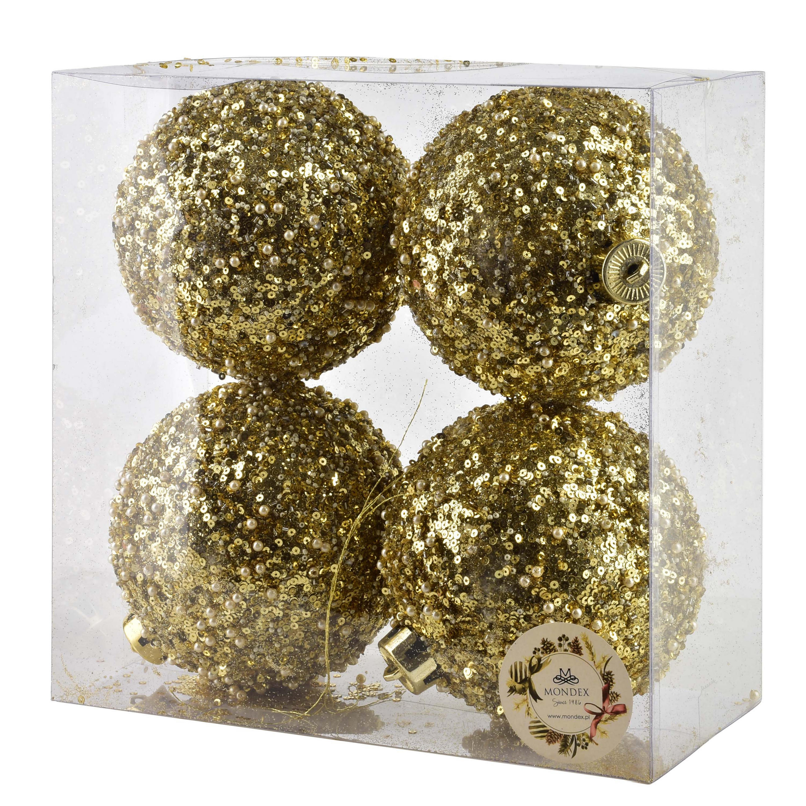 WEIHNACHTSBAUMKUGELN 4-tlg - Goldfarben, Kunststoff (15/25/25cm) - Mondex