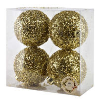 WEIHNACHTSBAUMKUGELN 4-tlg - Goldfarben, Kunststoff (15/25/25cm) - Mondex