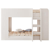 KINDER-ETAGENBETT 90*200cm mit Schutzgitter und Leiter, Weiß - Weiß, Holzwerkstoff (90/200cm) - FLIEKS