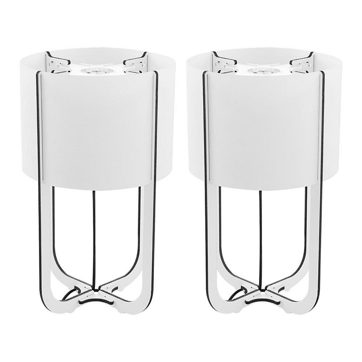 LED TISCHLEUCHTE LIGNANO Weiß Braun - Weiß, Holz (15/15/25cm) - Globo Lighting