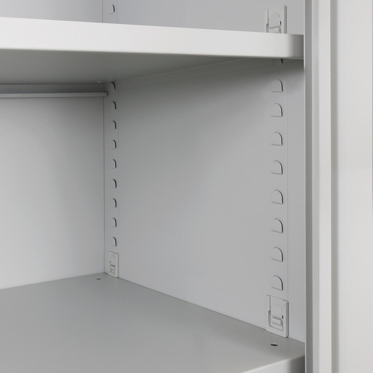 FLÜGELTÜRSCHRANK Owl mit 4 Fachboden 195x95x60cm Lichtgrau - Grau, Metall (95/195/60cm) - PROREGAL