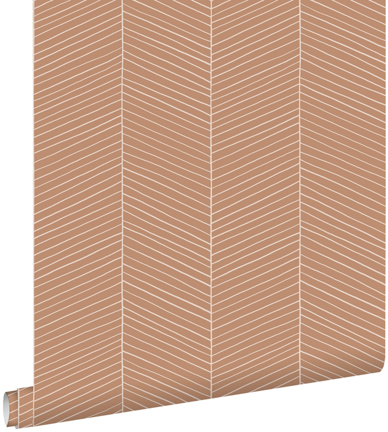 TAPETE Fischgrätmuster 53 cm x 10.05 m - Terracotta, Papier (53/1000cm) - ESTAhome