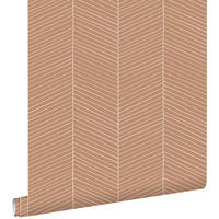 TAPETE Fischgrätmuster 53 cm x 10.05 m - Terracotta, Papier (53/1000cm) - ESTAhome