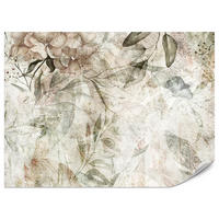 FOTOTAPETE für Schlafzimmer Retro Blumen Blätter Beton Abstrakt Vintage 200x140 - Beige/Braun, Papier (200/140cm) - Muralo