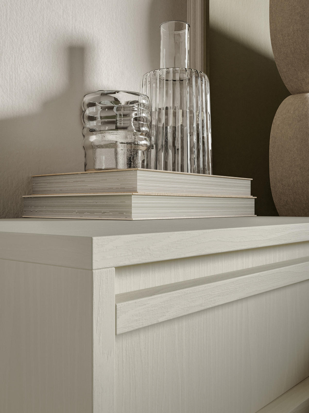 NACHTSCHRANK Evo Hellbeige mit Metallgestell 50 cm - Beige/Schwarz, Holzwerkstoff/Metall (50/44/34cm) - Selsey