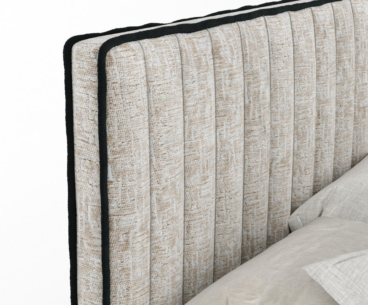 BOXSPRINGBETT Nocturne Beige 160/200 cm - Beige/Schwarz, Holz/Holzwerkstoff (160/200cm) - Maison de Reve