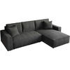 ECKSOFA Parys L Dunkelgrau - Dunkelgrau/Schwarz, Kunststoff/Textil (290/185cm) - Beautysofa