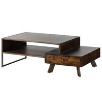 COUCHTISCH Akazie / Altholz 135x70x45 braun lackiert SEVILLA #27 - Braun, Holz (135/70/45cm) - Massivmoebel24