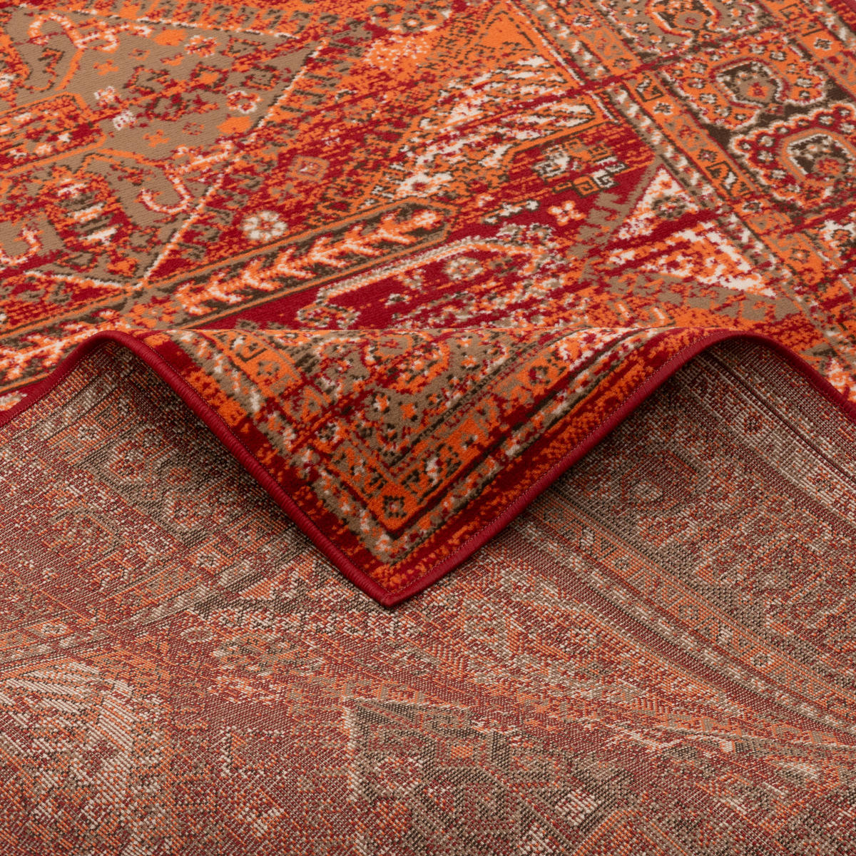 DESIGNER TEPPICH POP-VINTAGE ORIENT BORDÜRE - Terra cotta, Textil (160/230cm) - Pergamon
