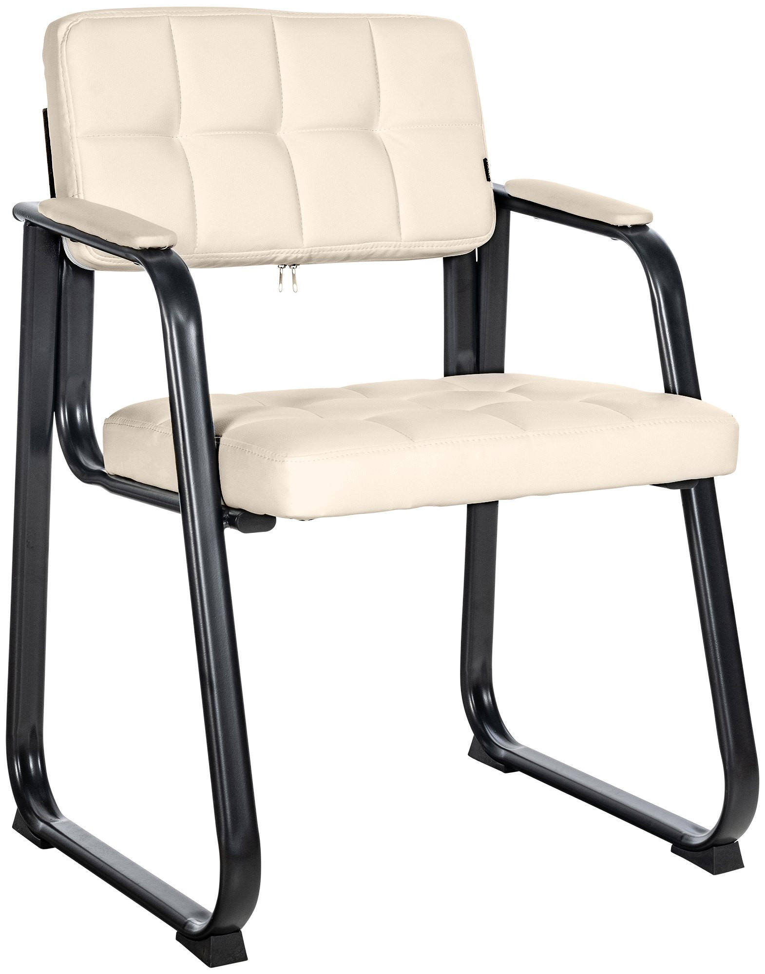 ARMLEHNENSTUHL Lederlook Creme - Creme, Textil/Metall (59/84/58cm) - CLP