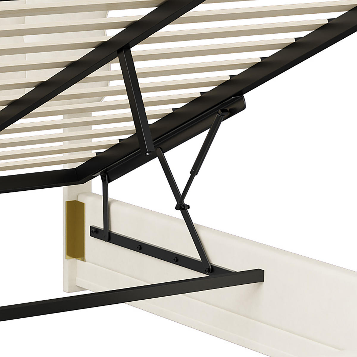 POLSTERBETT Wellen-Design 140/200 cm mit Bettkasten & LED Samtoptik Beige - Beige, Textil (140/200cm) - Creahappy