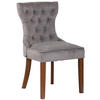 STUHL Samt grau - Naturfarben/Grau, Holz/Textil (51/90/59cm) - CLP