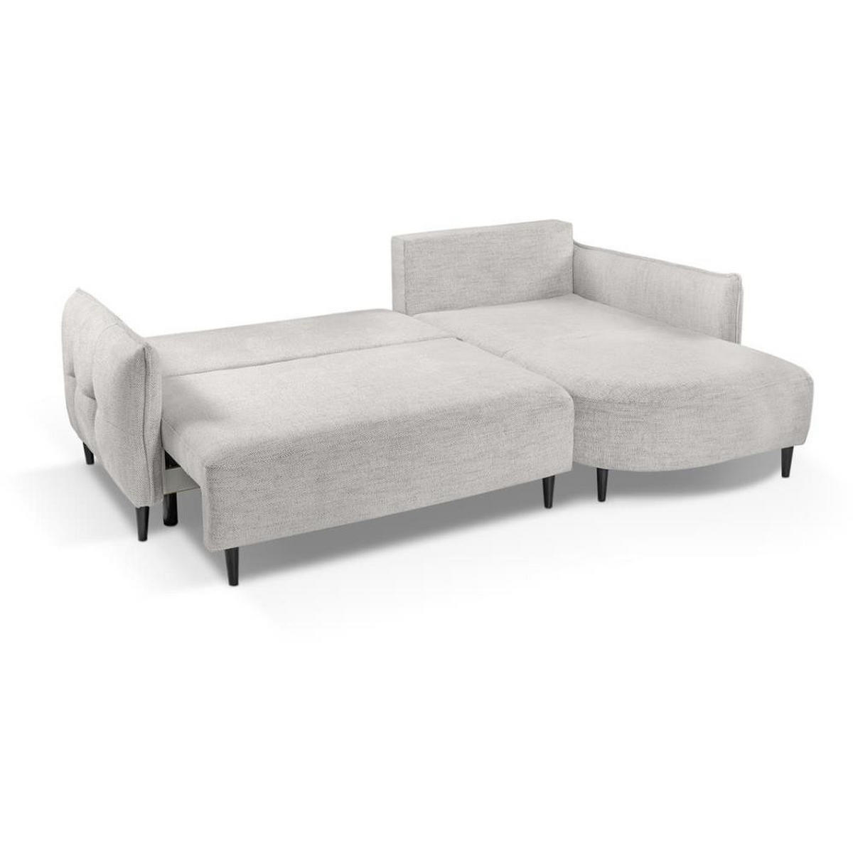ECKSCHLAFSOFA Sycylia rechts beige - Beige/Schwarz, Textil (244/165cm) - Beautysofa