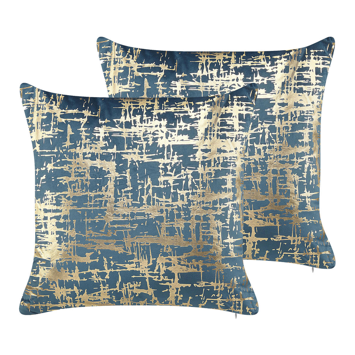 DEKOKISSEN 2er-Set Blau 45/45 cm Gardenia - Blau, Textil (45/45cm) - Beliani