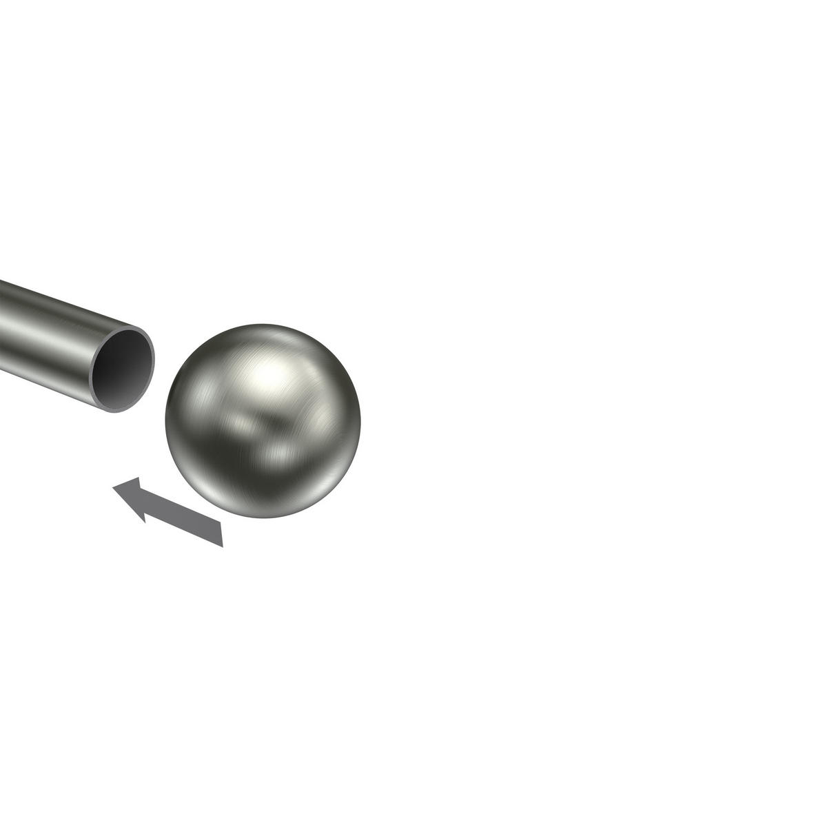 ENDSTÜCKE FÜR GARDINENSTANGEN 20 mm Ø, Luino Edelstahl-Optik, Packung 2 Stück - Edelstahlfarben, Metall (2.5/3/3cm) - INTERDECO
