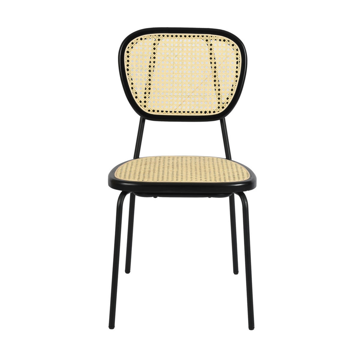 STUHL-SET 2 Stück Schwarz - Beige/Schwarz, Metall (44/86/53cm) - Urban Meuble