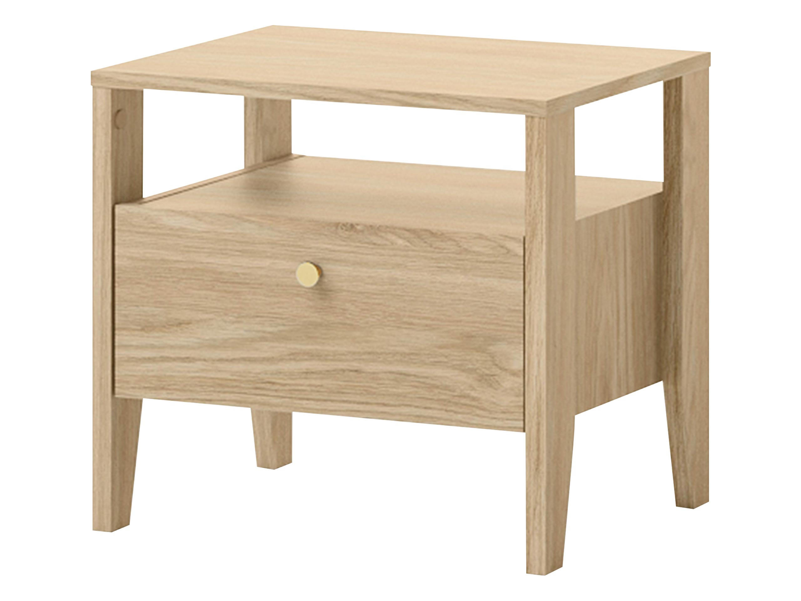 NACHTTISCH Snugly SU04 - Eichefarben/Goldfarben, Holz/Holzwerkstoff (50/47/40cm) - MIRJAN24