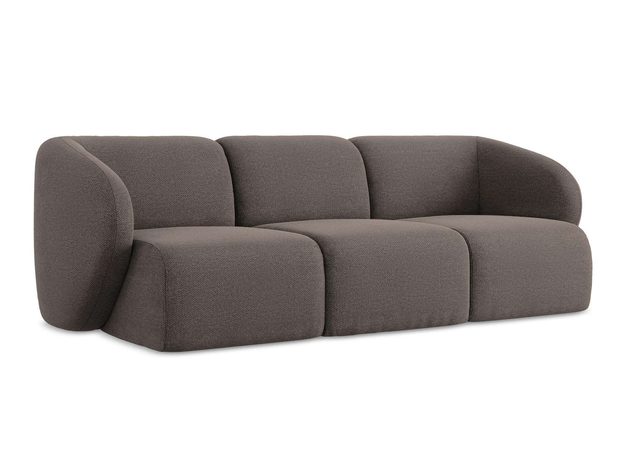 3-SITZER SOFA Bouclé Stoff Braun - Schwarz/Mokka, Holzwerkstoff/Kunststoff (244/75/94cm) - Makamii