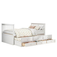 DAYBETT 90x200 cm Rollbett Schubladen weiß - Weiß, Holz (90/200cm) - LEBENLANG