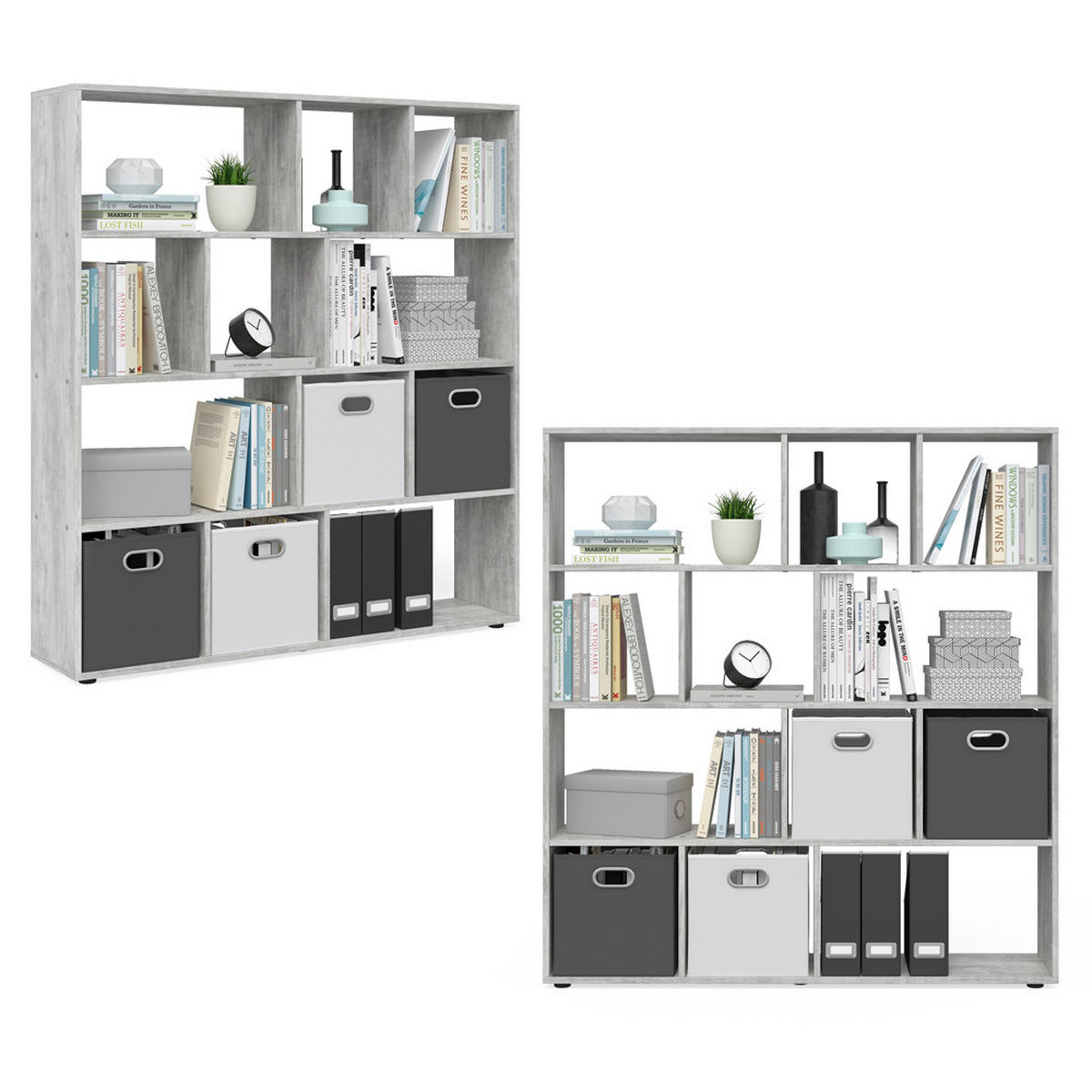 RAUMTEILER Pilar Grau 131.6 x 143 cm - Grau, Holzwerkstoff (131.6/143/29cm) - Vicco