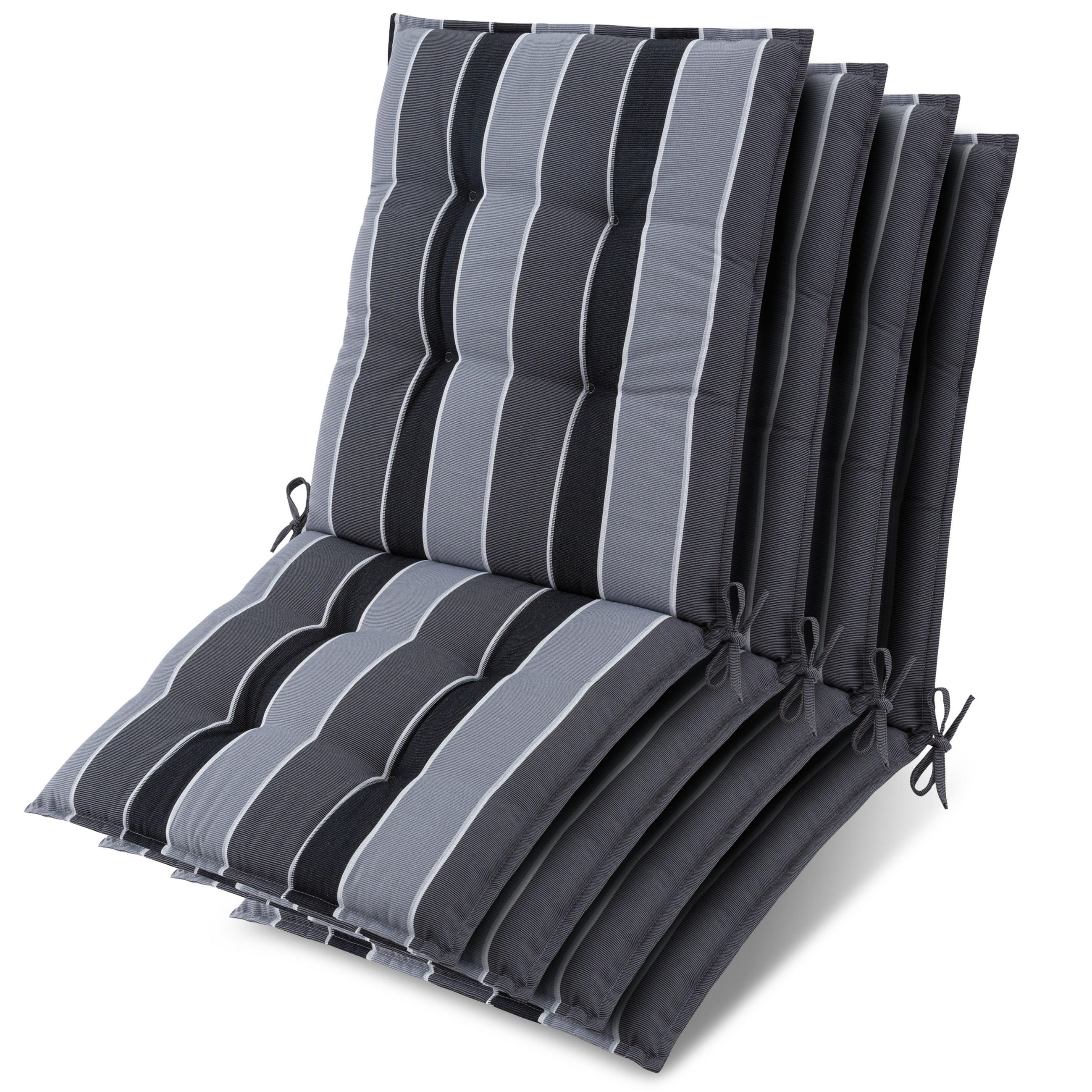 NIEDERLEHNER Sun-NL 105x50x8cm Anthrazit-Gestreift (4tlg) - Dunkelgrau, Textil (50/100cm) - Beautissu 