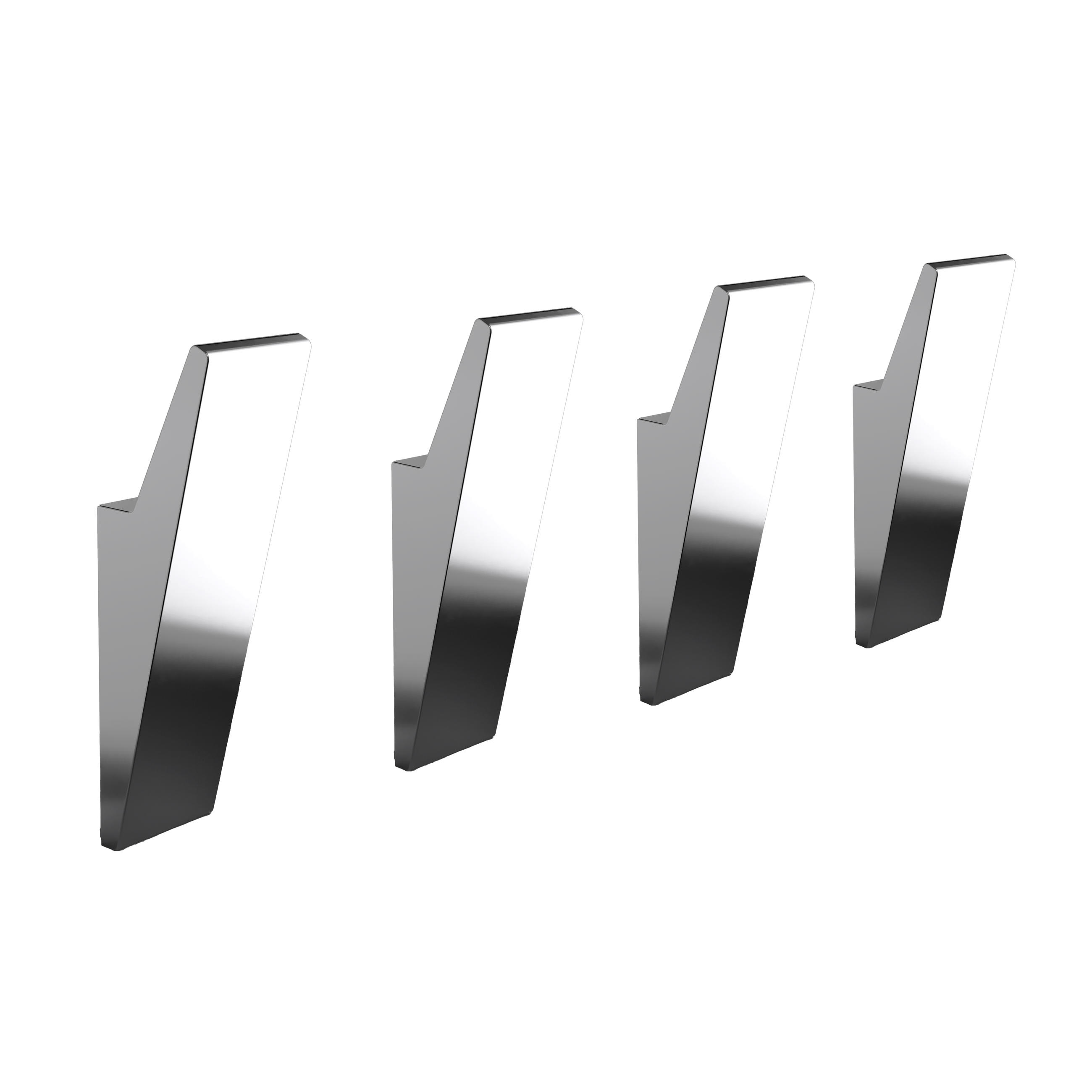 WANDHAKEN OHNE BOHREN Chrom - Chromfarben, Metall (1.7/6.2/1.8cm) - Designfabrik Hamburg