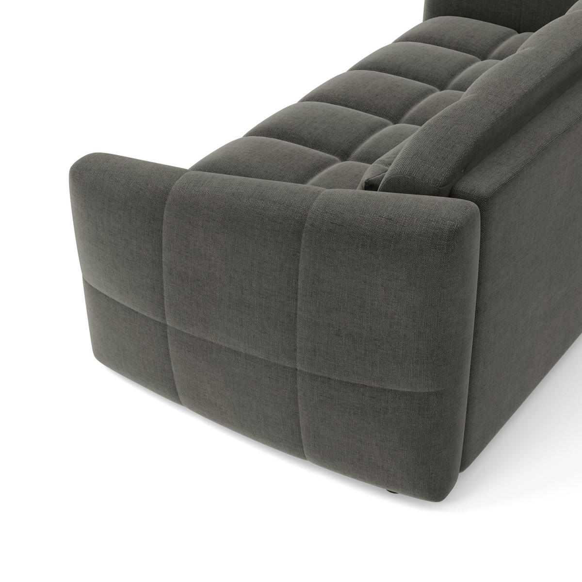 SCHLAFSOFA GERADE Samt Graphitgrau 225cm - Graphitfarben/Grau, Textil (225/88/108cm) - Sia Home
