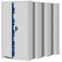 AKTENSCHRANK abschließbar 4er Set KADO 195x90x40cm Grau - Grau, Metall (90/195/40cm) - DELUKE