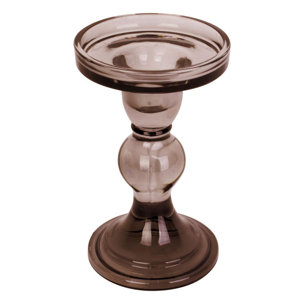 KERZENSTÄNDER Glas Moos Ø 8,5 cm - Braun, Glas (8.5/14/8.5cm)