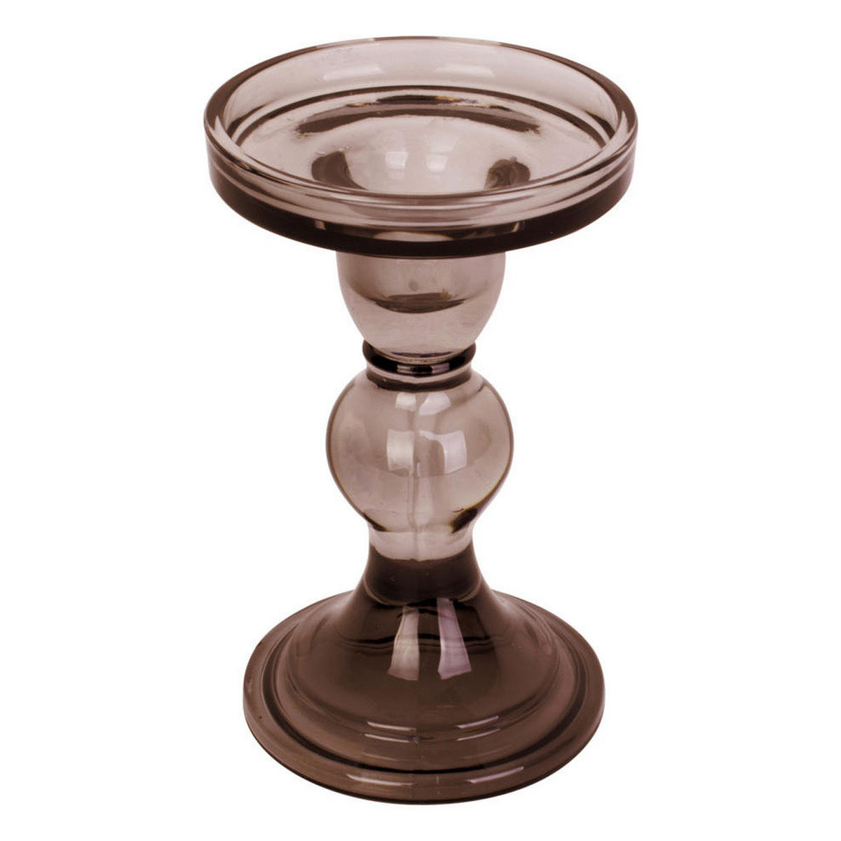 KERZENSTÄNDER Glas Moos Ø 8,5 cm - Braun, Glas (8.5/14/8.5cm)