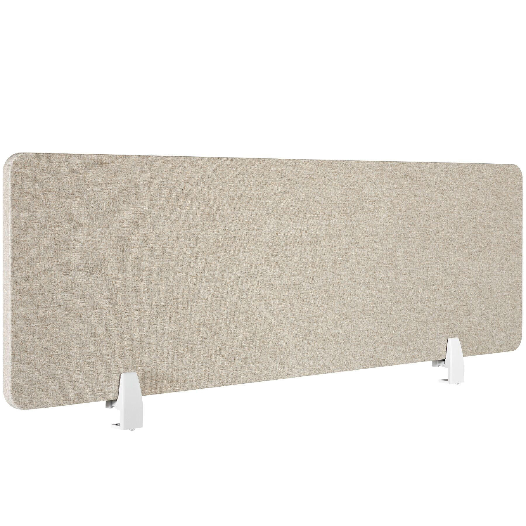 TRENNWAND für Schreibtisch Noisy,inkl. 2 Befestigungsklemmen,beige - Beige, Kunststoff (2.2/130/40cm) - tectake