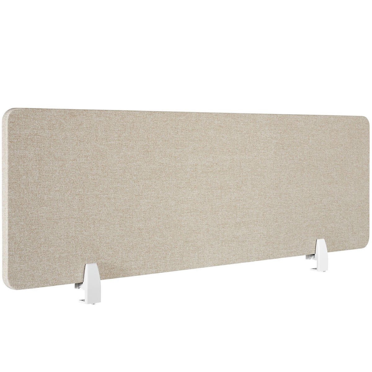 TRENNWAND für Schreibtisch Noisy,inkl. 2 Befestigungsklemmen,beige - Beige, Kunststoff (2.2/160/40cm) - tectake