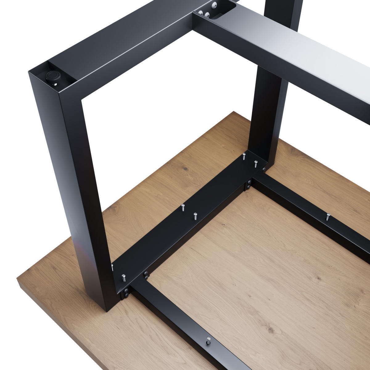 TISCHBEINE Porto Metall Schwarz 140/70/72 cm - Schwarz, Metall (70/72/140cm) - Metalo Pro