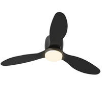 DECKENVENTILATOR 115cm LED Licht DC Motor 3 Flügel Timer - Schwarz, Kunststoff (115/115/20cm) - CASIVA