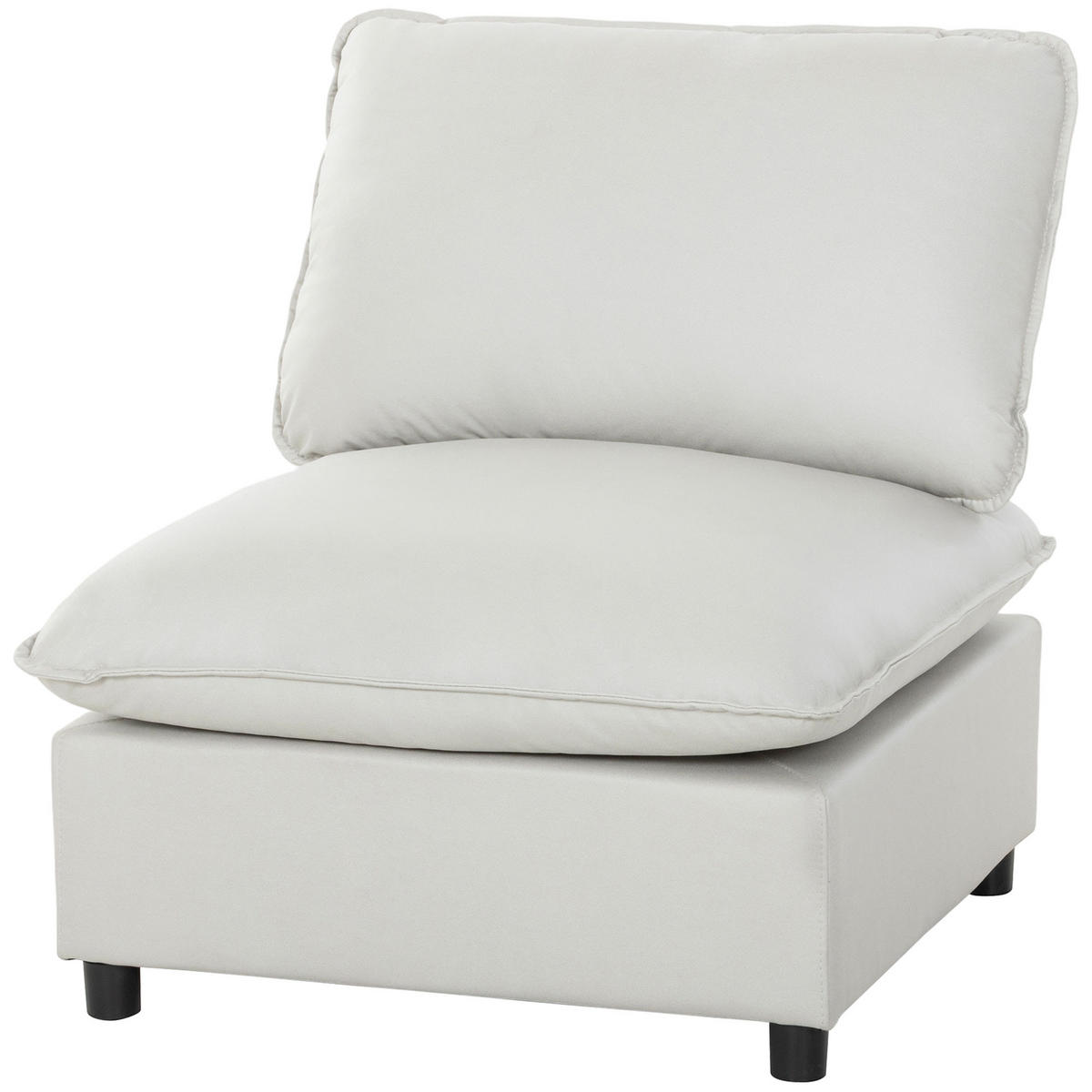 AKZENTSTUHL DE-06597 Moderner Leathaire-Stuhl, dicke Polster Grau - Grau, Holz/Textil (74/78/85cm) - ComfortXL