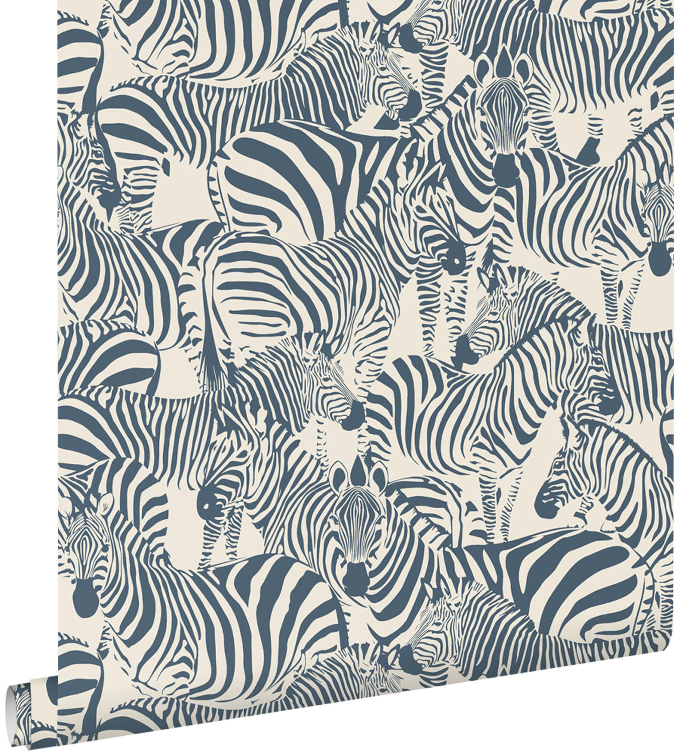 TAPETE Zebras 50 x 900 cm - Blau, Papier (50/0.1cm) - ESTAhome