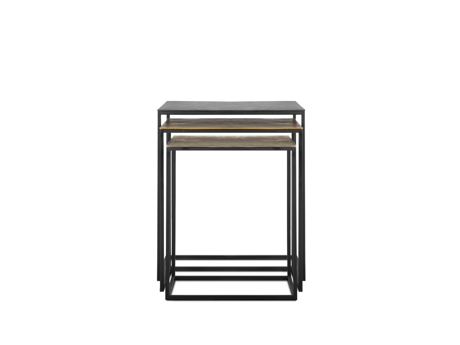 BEISTELLTISCH Aida Mangoholz 54 cm / 29 cm Multi - Multicolor, Metall (29/54/65cm) - Villa Möbel