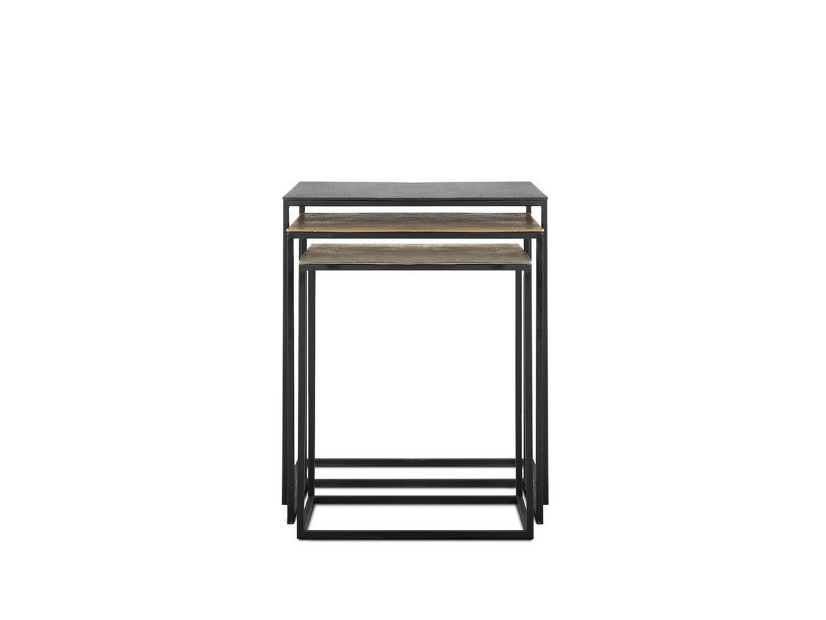 BEISTELLTISCH Aida Mangoholz 54 cm / 29 cm Multi - Multicolor, Metall (29/54/65cm) - Villa Möbel