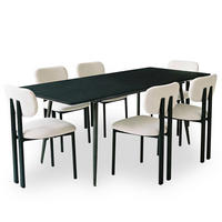 ESSGRUPPE ORSA FRANCA 7er Set schwarz - Schwarz, Holzwerkstoff/Metall - IDIMEX