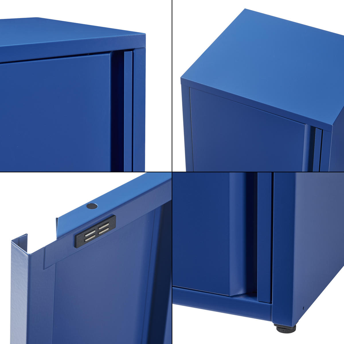 AKTENSCHRANK Burlöv - Blau, Metall (40/88/35cm) - [en.casa]