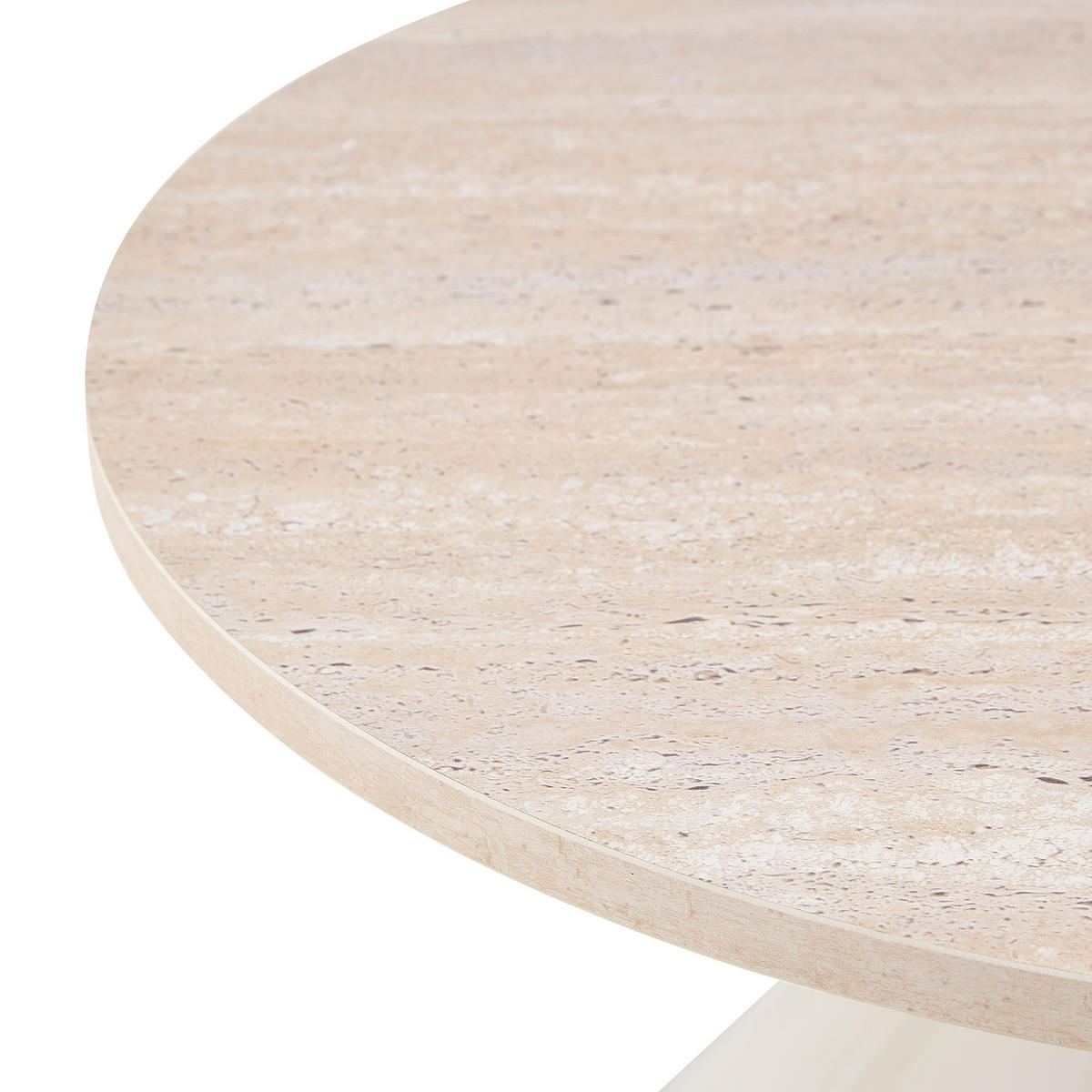 COUCHTISCH-SET DE-37439 2er-Set konusförmig mit Travertin-Optik Cremeweiß - Naturfarben, Metall (50/50/50.5cm) - ComfortXL