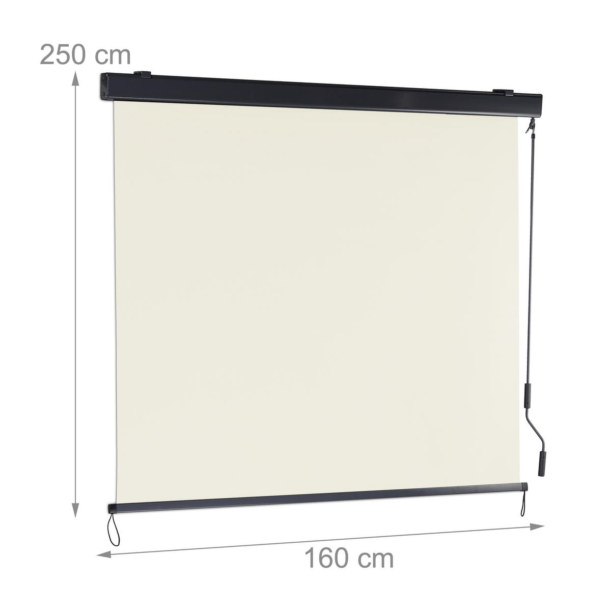 SENKRECHTMARKISE - Beige, Textil/Metall (160/250/10cm) - Relaxdays