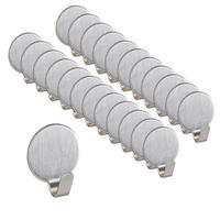 24XKLEBEHAKEN - Silberfarben, Metall (2/2.5/1.5cm) - Relaxdays