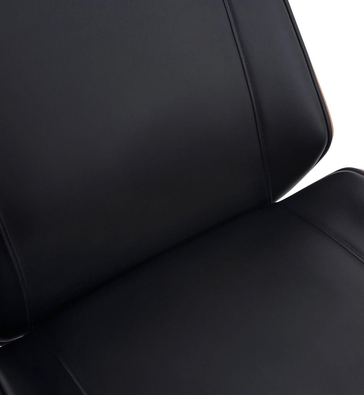 DREHSTUHL Lederlook Walnuss/Schwarz - Chromfarben/Walnussfarben, Textil/Metall (58/110/66cm) - CLP