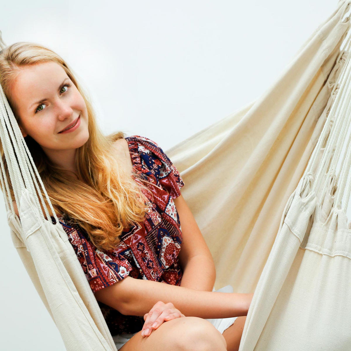 XXL-HÄNGESESSEL 185/30cm bis 150kg - Beige, Textil (130/155/185cm) - Amanka