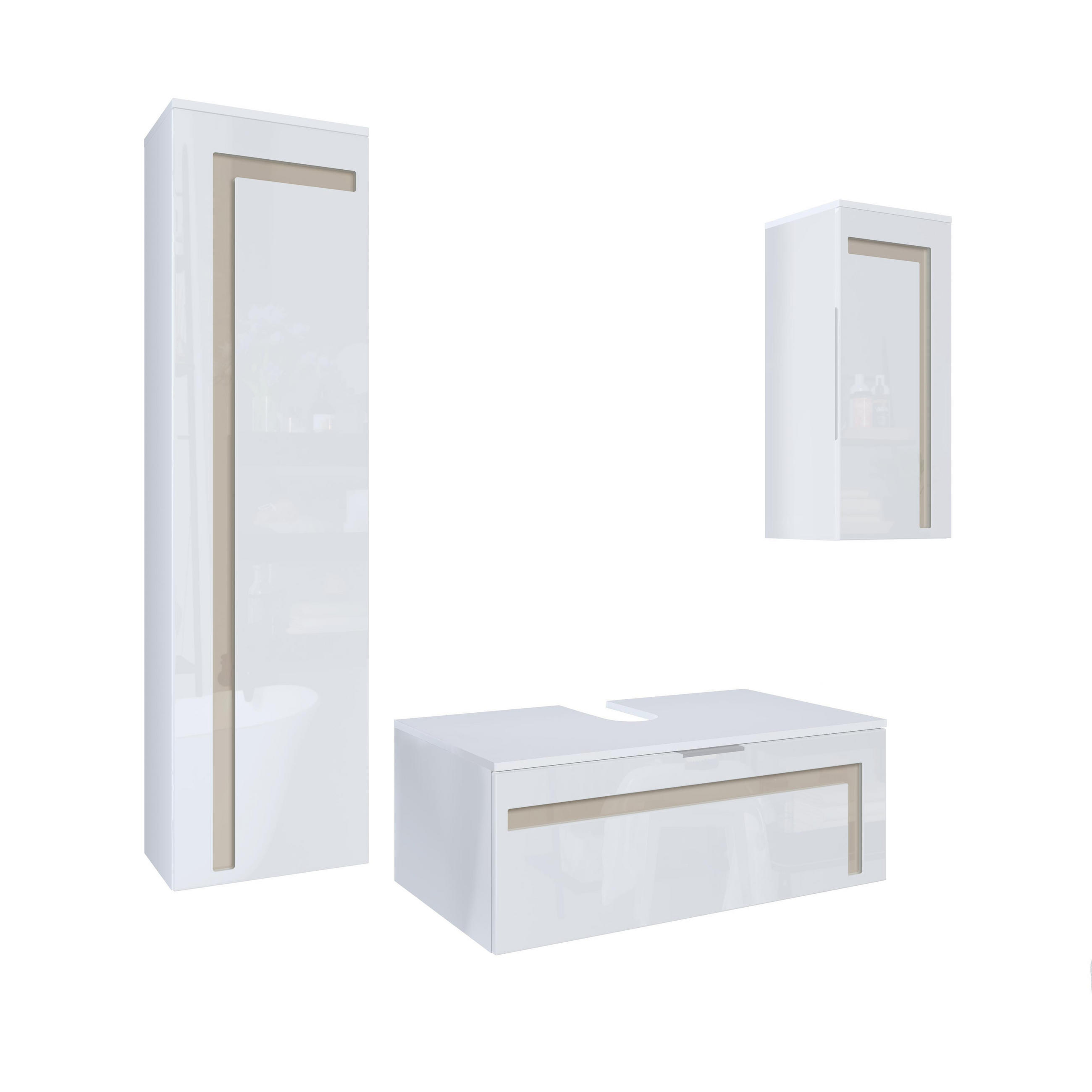 Vladon Badmöbelset Sand 200x193x51 cm