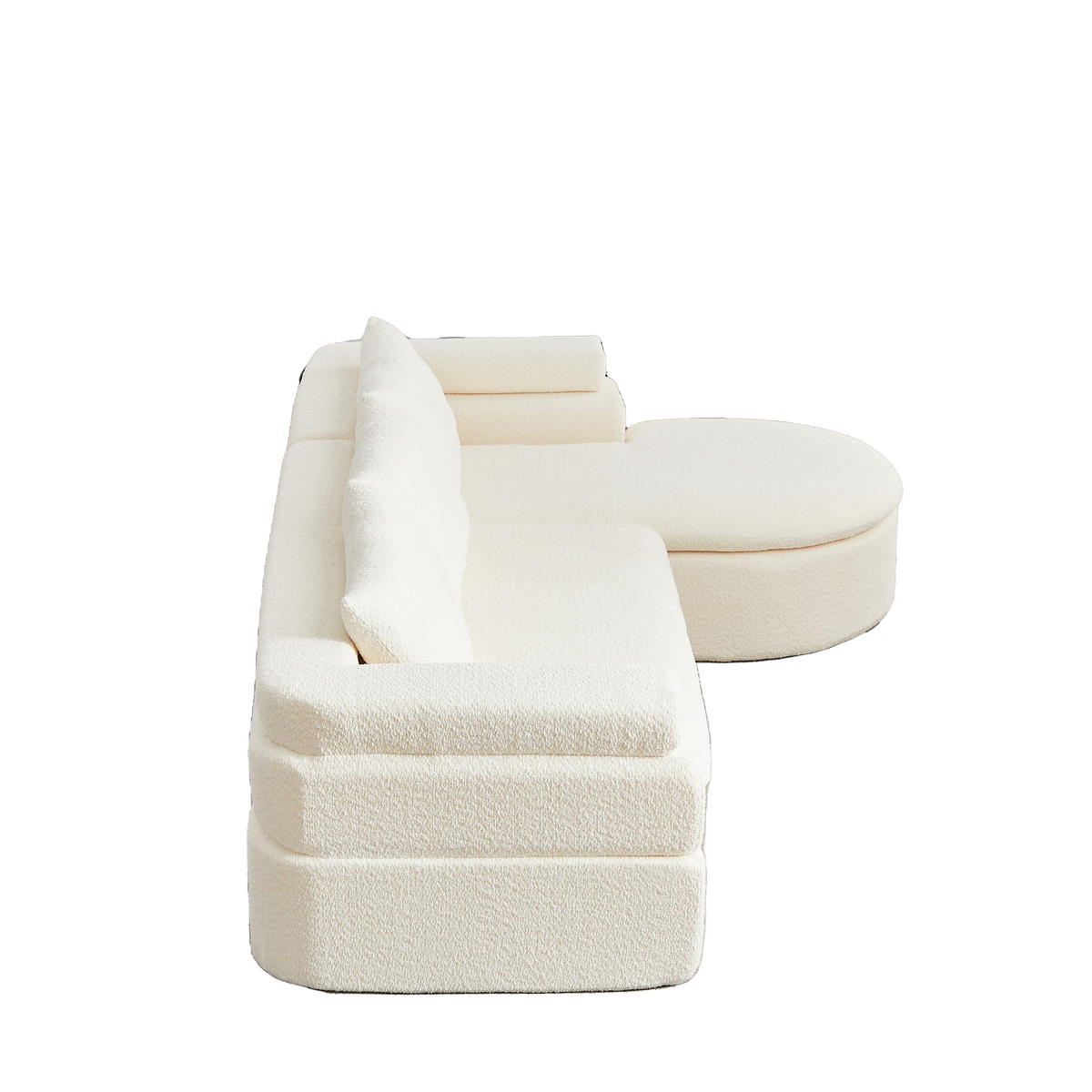 ECKSOFA 260/170/65 cm Beige Chenille mit Chaiselongue - Beige, Textil (260/170cm) - Oxeza