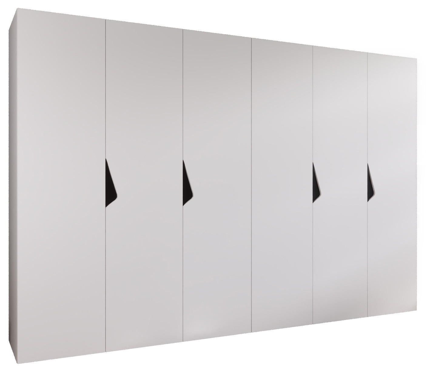 DREHTÜRENSCHRANK 202/300/52 6-türig - Schwarz/Weiß, Holz/Metall (300/202/52cm) - Abiks Möbel