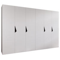 DREHTÜRENSCHRANK 202/300/52 6-türig - Schwarz/Weiß, Holz/Metall (300/202/52cm) - Abiks Möbel